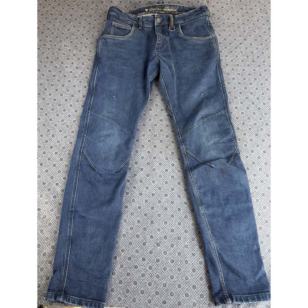 Shima Devon Motorcycle Jeans Men's W34 Blue Denim Cotton Regular Fit Protective
